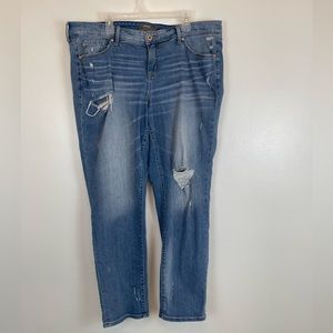 Torrid Boyfriend Straight Vintage Stretch Distressed Jeans Womens Tall S…